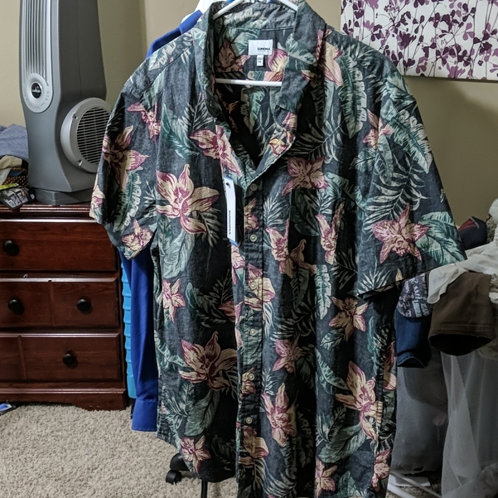 Sonoma print button down shirt 2XL new with tags